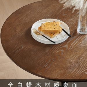 Bàn ghế phòng nhỏ bằng gỗ nguyên khối đơn giản Bàn tròn ban công Bàn ăn Bàn ghế thương mại homestay nhà hàng quán cà phê - Hình 3