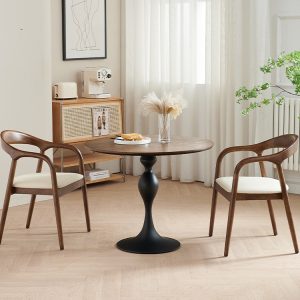 Bàn ghế phòng nhỏ bằng gỗ nguyên khối đơn giản Bàn tròn ban công Bàn ăn Bàn ghế thương mại homestay nhà hàng quán cà phê