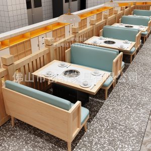 Bàn ghế Phục vụ ăn lẩu Bàn bếp từ tích hợp trũng Bàn ghế thịt nướng cửa hàng nhà hàng ghế sofa thương mại - Hình 2
