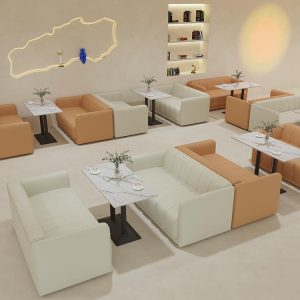 Bàn ghế Phục vụ cao cấp quán trà sữa sofa quán cà phê Bàn ghế quầy bar đàm phán kinh doanh tiếp tân giải trí ghế đôi
