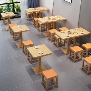 Bàn ghế Quán ăn vặt quán trà sữa Bàn ghế gỗ đặc cafe quán mì cay nóng burger sushi quán tráng miệng Bàn ăn ghế - Hình 2