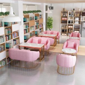 Bàn ghế Quán cà phê Bắc Âu Khu vực nghỉ ngơi tiếp tân Chỗ ngồi Sofa Món tráng miệng Cửa hàng trà sữa Phòng kinh doanh Đàm phán Bàn ghế - Hình 2