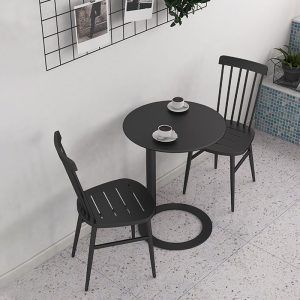 Bàn ghế Quán cà phê Bàn tròn quán trà sữa quán cà phê đàm phán thương mại gấp sofa bên Bàn cà phê sắt Bàn tròn nhỏ - Hình 4
