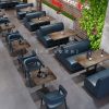 Bàn ghế Quán cà phê đồ ăn phương tây quầy bar Bàn ghế đơn giản và tiết kiệm trà sữa quán tráng miệng cửa hàng ghế sofa tường