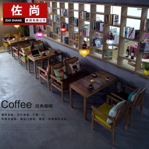 Bàn ghế quán cà phê Elm quán tráng miệng quán trà sữa Bàn ghế ăn Bàn ghế cà phê nhà hàng tây Bàn ghế gỗ đặc - Hình 3