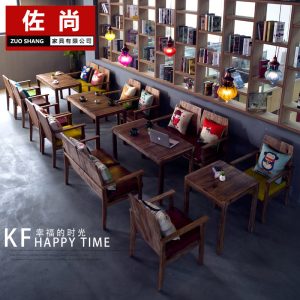 Bàn ghế quán cà phê Elm quán tráng miệng quán trà sữa Bàn ghế ăn Bàn ghế cà phê nhà hàng tây Bàn ghế gỗ đặc