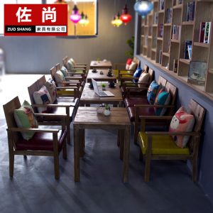 Bàn ghế quán cà phê Elm quán tráng miệng quán trà sữa Bàn ghế ăn Bàn ghế cà phê nhà hàng tây Bàn ghế gỗ đặc - Hình 4