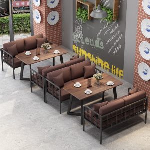 Bàn ghế Quán cà phê ghế sofa Bàn ghế công nghiệp gió thương mại nhà hàng quầy bar cửa hàng tráng miệng cửa hàng trà sữa sofa sắt rèn