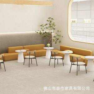 Bàn ghế Quán cà phê giản dị Tiếp tân Sofa Chỗ ngồi Cửa hàng trà sữa Ghế sofa thương mại Ghế tráng miệng Bàn ghế - Hình 2