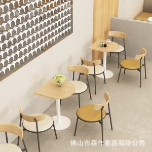 Bàn ghế Quán cà phê giản dị Tiếp tân Sofa Chỗ ngồi Cửa hàng trà sữa Ghế sofa thương mại Ghế tráng miệng Bàn ghế - Hình 4