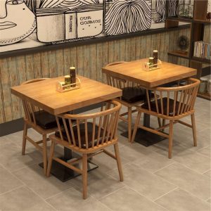 Bàn ghế Quán cà phê hiện đại hoàn chỉnh Bộ bàn ăn và ghế quán thịt nướng Bàn ăn hình chữ nhật nhà hàng quán trà sữa Bàn ăn và ghế - Hình 2