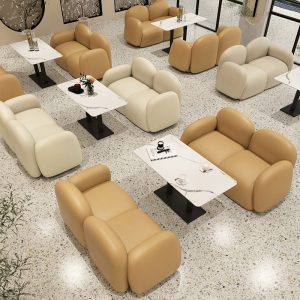 Bàn ghế Quán cà phê kem Cửa hàng tráng miệng Clear Bar Cửa hàng 4S Giải trí Tiếp tân Đàm phán Cửa hàng trà sữa Sofa Bàn ghế - Hình 2