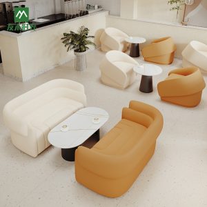 Bàn ghế Quán cà phê quán trà sữa giải trí sofa ghế bánh tiệm bánh tráng miệng đàm phán sofa thương mại Bàn ghế - Hình 2