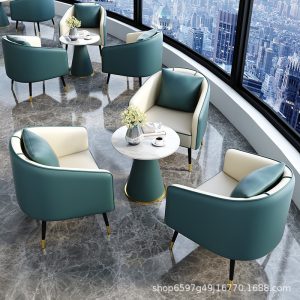 Bàn ghế Quán cà phê sang trọng nhẹ Cửa hàng 4S phòng kinh doanh công ty khu giải trí đàm phán tiếp khách sofa Bàn ghế trà sữa quán tráng miệng Bàn ăn - Hình 3