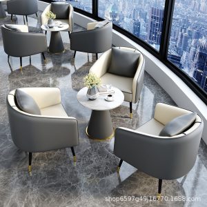 Bàn ghế Quán cà phê sang trọng nhẹ Cửa hàng 4S phòng kinh doanh công ty khu giải trí đàm phán tiếp khách sofa Bàn ghế trà sữa quán tráng miệng Bàn ăn