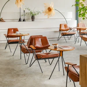 Bàn ghế Quán cà phê sắt cao cấp: Ghế sofa tiếp tân, bàn đàm phán, ghế giải trí đơn giản - Hình 4