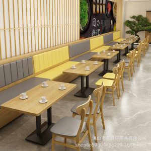 Bàn ghế Quán cà phê tấm ghế sofa nhà hàng phương tây quán cà phê nhà hàng lẩu cửa hàng thịt nướng sofa Bàn ăn và ghế - Hình 2