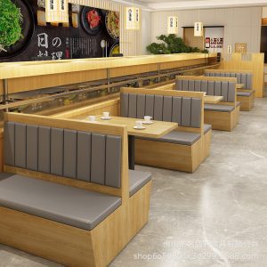 Bàn ghế Quán cà phê tấm ghế sofa nhà hàng phương tây quán cà phê nhà hàng lẩu cửa hàng thịt nướng sofa Bàn ăn và ghế - Hình 3