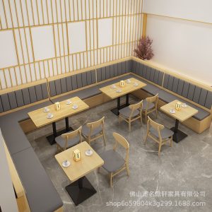 Bàn ghế Quán cà phê tấm ghế sofa nhà hàng phương tây quán cà phê nhà hàng lẩu cửa hàng thịt nướng sofa Bàn ăn và ghế - Hình 4