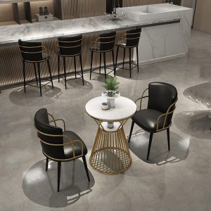 Bàn ghế Quán cà phê thông thường Bàn ghế ghế quán trà sữa cửa hàng tráng miệng phục vụ đồ nội thất sắt rèn tiếp tân đàm phán ghế sofa - Hình 2