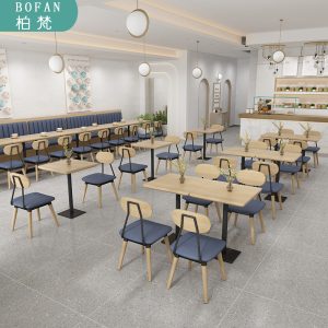 Bàn ghế Quán cà phê trà sữa cửa hàng bánh mì kẹp thịt chủ đề nhà hàng Bàn ghế tường vòng cung ghế sofa [hỗ trợ ] - Hình 3