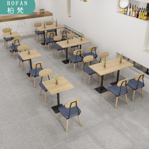 Bàn ghế Quán cà phê trà sữa cửa hàng bánh mì kẹp thịt chủ đề nhà hàng Bàn ghế tường vòng cung ghế sofa [hỗ trợ ] - Hình 4