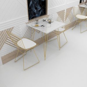 Bàn ghế Quán cafe đơn giản giản dị Bàn ghế sắt rèn quán trà sữa Bàn ăn đá hoa cương đơn giản Bàn vuông tráng miệng tiệm bánh - Hình 3