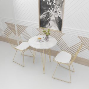 Bàn ghế Quán cafe đơn giản giản dị Bàn ghế sắt rèn quán trà sữa Bàn ăn đá hoa cương đơn giản Bàn vuông tráng miệng tiệm bánh - Hình 4
