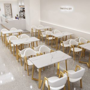 Bàn ghế quán mì cay – Thiết kế sofa kết hợp ghế ăn, dùng cho quán trà sữa, ăn nhanh, bánh bao, tráng miệng - Hình 3