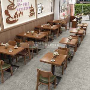 Bàn ghế quán phở nhà hàng, quán cà phê, quán ăn Nhật, dọn quán, nhà hàng theo chủ đề, căn tin, quán ăn vặt, quán sách, Bàn ghế gỗ đặc - Hình 2