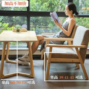 Bàn ghế Quán trà sữa Bàn ghế cà phê đơn giản văn phòng giải trí đàm phán đôi ban công gỗ tráng miệng ghế sofa tiếp khách - Hình 2