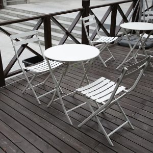 Bàn ghế Quán trà sữa cafe ngoài trời Bàn ghế gấp Bắc Âu đơn giản Bàn ghế thư giãn ban công Bàn ghế sắt rèn - Hình 2