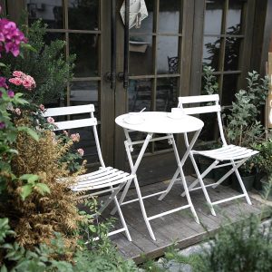 Bàn ghế Quán trà sữa cafe ngoài trời Bàn ghế gấp Bắc Âu đơn giản Bàn ghế thư giãn ban công Bàn ghế sắt rèn