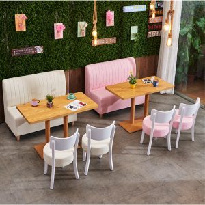 Bàn ghế Quán trà sữa đơn giản Bàn ghế quán cafe nội thất phòng ăn hamburger sushi shop Bàn ghế ghế sofa