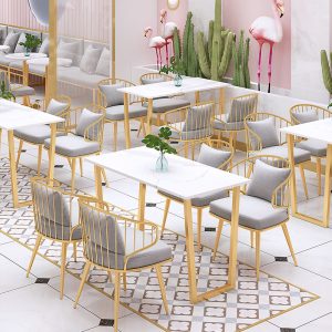 Bàn ghế Quán trà sữa hiện đại Bàn ghế Đơn vị uy tín sang trọng cafe ghế sofa nhà hàng ghế sofa mini - Hình 2