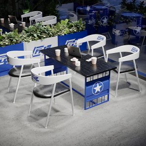 Bàn ghế Quán trà sữa quán ăn nhẹ Bàn ghế sắt rèn ghế sofa cửa hàng tráng miệng giải trí thanh nghỉ ngơi chờ - Hình 2