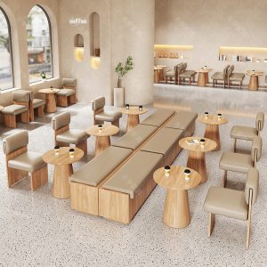Bàn ghế Quán trà sữa Quán cà phê gỗ chắc chắn Ghế sofa Đơn vị uy tín Cửa hàng món tráng miệng Thông thường Đàm phán Bàn Ghế Sofa Bàn - Hình 2