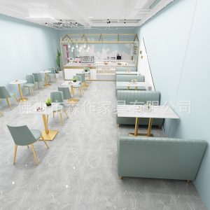 Bàn ghế quán trà sữa quán cà phê nhà hàng tây nhà hàng ghế sofa Bàn ghế hamburger cá nướng đồ nội thất thương mại - Hình 2