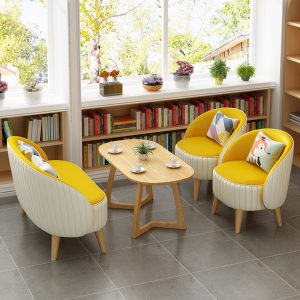 Bàn ghế Quán Trà Sữa Sofa Ăn Nhà Hàng Món Tráng Miệng Làm Bánh Thường Đơn Đôi Ghế Bộ bàn Ghế Cafe - Hình 2