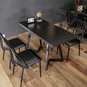 Bàn ghế Quầy bar ăn nhanh Bàn ghế quán trà sữa quán cà phê phục vụ món tráng miệng ghế sắt phong cách cổ điển ghế ăn gió công nghiệp - Hình 2