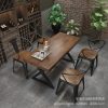 Bàn ghế Quầy bar Bàn ghế nướng phong cách công nghiệp gỗ đặc hình chữ nhật cafe quán rượu Bàn ghế ăn bằng sắt rèn
