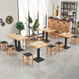 Bàn ghế Quầy bar quán ăn nhẹ quán cà phê sừng kinh tế Bàn thương mại ghế gỗ Bàn ghế cửa hàng ăn sáng bánh hamburger gà rán