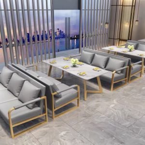 Bàn ghế quầy bar quầy bar nhạc ăn ghế sofa cửa hàng thịt nướng cafe bistro sofa thương mại - Hình 2