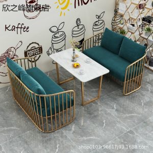 Bàn ghế Quầy lễ tân sắt nghệ thuật văn phòng khu nghỉ ngơi đàm phán tiếp tân quán trà sữa tráng miệng giải trí đơn giản quán cà phê Bàn ghế
