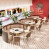 Bàn ghế sang trọng nhà hàng lẩu nướng cong ghế sofa khách sạn cao cấp ghế nhà hàng trà tấm đá Bàn ghế