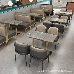 Bàn ghế sang trọng nhà hàng tây ăn lẩu nhà hàng tường ghế sofa cafe ăn uống quầy bar Bàn ghế thương mại