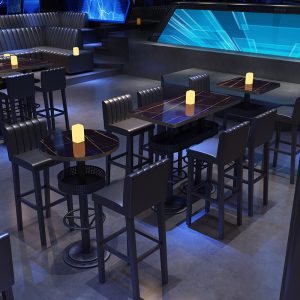 Bàn ghế Sắt nghệ thuật công nghiệp phong cách công nghiệp thanh sofa thanh chủ đề quán cà phê nhà hàng ghế hình chữ U Bàn ghế - Hình 2