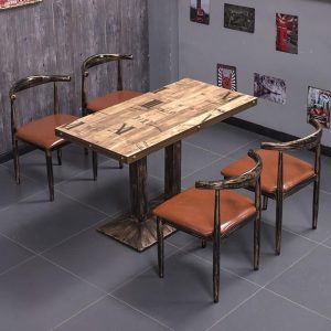 Bàn ghế Sắt Rèn Công Nghiệp Chủ Đề Gió Quán Cà Phê Nhà Hàng Phương Tây Bàn Ghế Quầy Bar Trà Sữa Đồ Ăn Nhanh Thịt Nướng Bàn Ăn - Hình 3