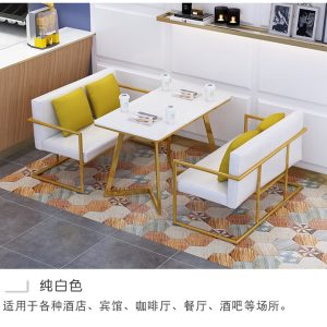 Bàn ghế Sắt rèn thanh Internet nhà hàng nổi tiếng quán trà sữa quán cà phê ghế Bàn ăn nhà Bắc Âu Bàn ghế sofa đơn giản - Hình 2