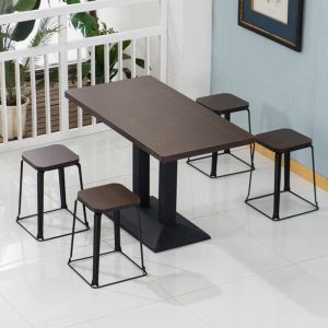 Bàn ghế Snack trà sữa tráng miệng bánh Bàn nhà hàng ăn sáng bún Bàn cafe Bàn nhà hàng ăn nhanh Bàn ghế Bàn chữ nhật - Hình 4